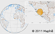 Political Location Map of Sierra Leone, lighten, desaturated