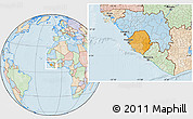 Political Location Map of Sierra Leone, lighten, land only