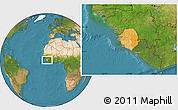 Political Location Map of Sierra Leone, satellite outside