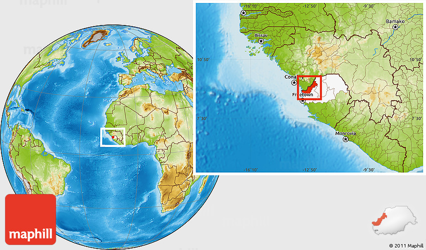 Physical Location Map of Kambia, highlighted parent region