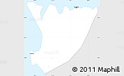 Silver Style Simple Map of Freetown, single color outside