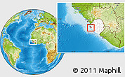 Physical Location Map of Western, highlighted country