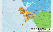 Political Shades Map of Western