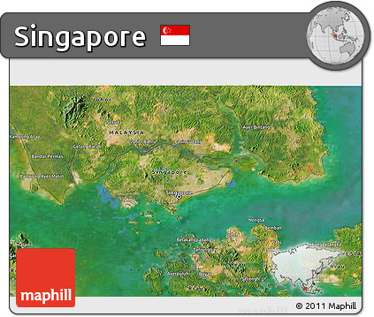 Satellite 3D Map of Singapore