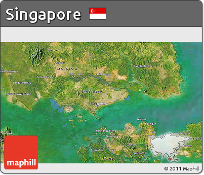 Satellite 3D Map of Singapore