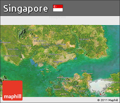 Satellite 3D Map of Singapore