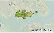 Satellite 3D Map of Singapore, lighten
