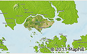 Satellite 3D Map of Singapore, physical outside