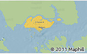 Savanna Style 3D Map of Singapore, single color outside