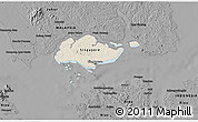 Shaded Relief 3D Map of Singapore, darken, desaturated