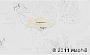 Shaded Relief 3D Map of Singapore, lighten, desaturated