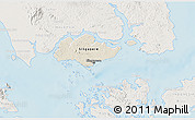 Shaded Relief 3D Map of Singapore, lighten, land only