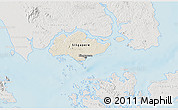 Shaded Relief 3D Map of Singapore, lighten, semi-desaturated, land only