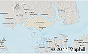 Shaded Relief 3D Map of Singapore, semi-desaturated, land only