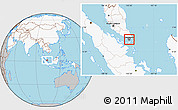 Gray Location Map of Singapore, highlighted continent