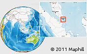 Physical Location Map of Singapore, highlighted continent