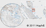 Physical Location Map of Singapore, lighten, desaturated