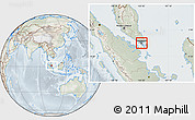 Physical Location Map of Singapore, lighten, semi-desaturated