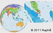 Physical Location Map of Singapore, political outside