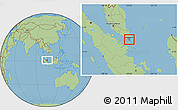 Physical Location Map of Singapore, savanna style outside