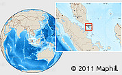 Physical Location Map of Singapore, shaded relief outside