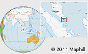 Political Location Map of Singapore, highlighted continent