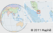 Political Location Map of Singapore, lighten