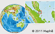 Political Location Map of Singapore, physical outside