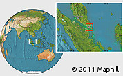 Political Location Map of Singapore, satellite outside