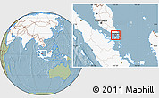 Savanna Style Location Map of Singapore, highlighted continent, hill shading