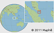 Savanna Style Location Map of Singapore, hill shading inside