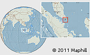 Savanna Style Location Map of Singapore, lighten, land only, hill shading