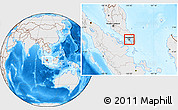 Shaded Relief Location Map of Singapore, lighten, desaturated, land only