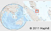 Shaded Relief Location Map of Singapore, lighten