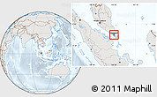 Shaded Relief Location Map of Singapore, lighten, semi-desaturated
