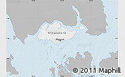 Gray Map of Singapore, single color outside