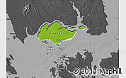 Physical Map of Singapore, darken, desaturated
