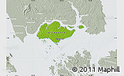 Physical Map of Singapore, lighten, semi-desaturated