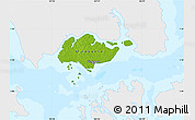 Physical Map of Singapore, single color outside, bathymetry sea
