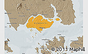 Political Map of Singapore, semi-desaturated