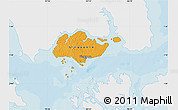 Political Map of Singapore, single color outside