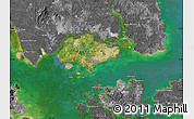 Satellite Map of Singapore, desaturated, land only