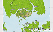 Satellite Map of Singapore, physical outside