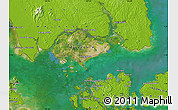 Satellite Map of Singapore, physical outside, satellite sea