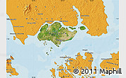 Satellite Map of Singapore, political outside