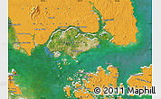 Satellite Map of Singapore, political outside, satellite sea