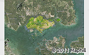 Satellite Map of Singapore, semi-desaturated