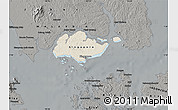 Shaded Relief Map of Singapore, darken, semi-desaturated