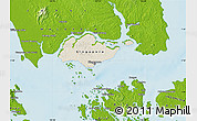 Shaded Relief Map of Singapore, physical outside