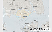 Shaded Relief Map of Singapore, semi-desaturated